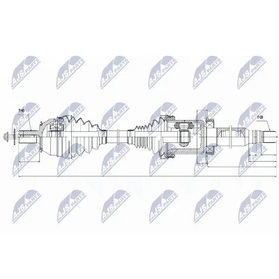 Imagen de NTY NPW VV 026 Árbol de Transmisión Eje delantero, derecha 978 Caja cambios manual, automática VOLVO: S80 II, V60 I