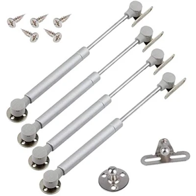Imagen de Jdel 4 Unidades Amortiguador Piston de Gas Resorte para Puertas Armario Muebles Cocina Elevación Neumática Apertura Suave Bisagra 80N, Plata, 0