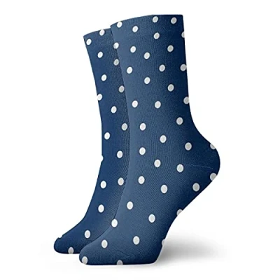 Imagen de 874 Calcetines Mujer, Lunares Azul Marino Novedosos Socks Inodoro Trabajo Para Hombre Deporte Mujer 40cm