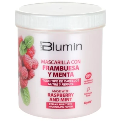 Imagen de Blumin Mascarilla de Pelo/Mascarilla para el Cabello con Ácidos Grasos Esenciales, Frambuesa y Menta, 700 mililitros