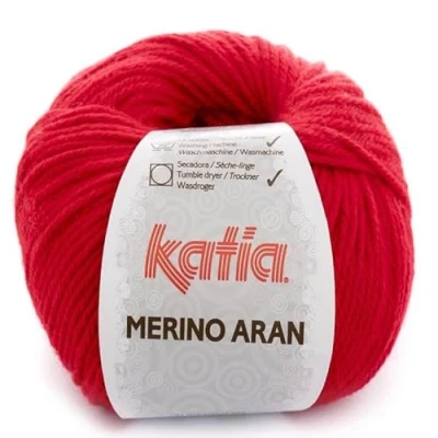 Imagen de MERINO ARAN de Lanas Katia. Ovillo color rojo Cod. 4