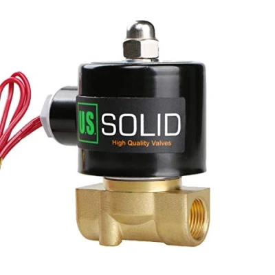 Imagen de U.S. Solid 220V AC 3/8&quot; G Válvula de solenoide eléctrica Latón Normalmente Cerrado Solenoid Valve Impulsado Directamente para Agua Aire Aceite Diesel Viton Material del sello