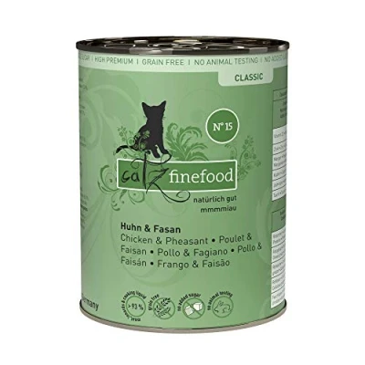 Imagen de catz finefood N 15 Pollo &amp; Fasan Comida para Gatos húmeda, refinada con quinua y berros, 6 latas de 400 g