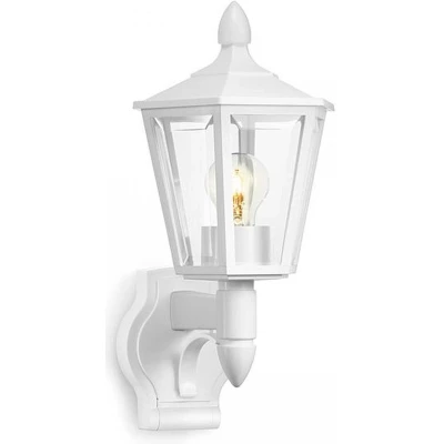 Imagen de Steinel L 15 Lámpara de pared para exteriores, en color blanco, con diseño clásico farola, consumo máximo 60 W y portalámparas E27, sin sensor movimiento