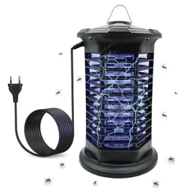 Imagen de LED ATOMANT Lampara antimosquitos 3W, Luz UVA, Cobertura 16 m², Segura para Niños, Colgable, con Bandeja Extraible, Elimina Insectos en Interior y Exterior