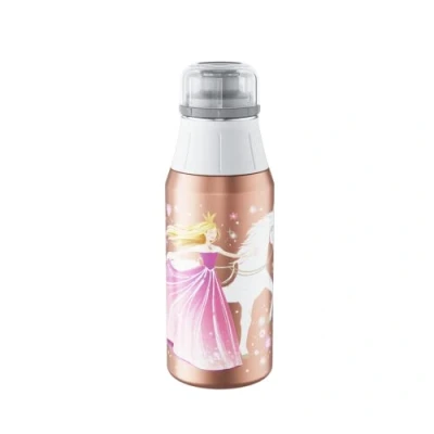Imagen de alfi Kids Bottle 600 ml, Flower Princess, cantimplora Infantil de Acero Inoxidable, Absolutamente estanca con tapón Rosca, Botella Ligera y Robusta, para Bebidas Gas, sin Marcas Huellas