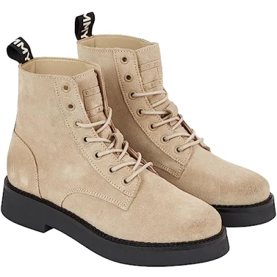 Imagen de Tommy Jeans Mujer Botines de media caña Lace Up Botas, Beige (Sandalwood), 38 EU