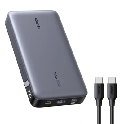 Imagen de UGREEN Nexode Power Bank 145W 25000mAh, Cargador Portátil con Carga Rápida 140W Pantalla, Batería Externa Compatible MacBook iPad Pro/Air, iPhone 16/15 Plus Pro MAX, Galaxy S24/S23 Ultra