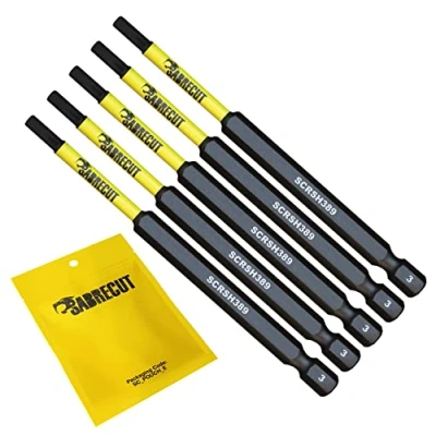 Imagen de 5 x SabreCut SCRH389_5 Juego de puntas destornillador impacto magnético hexagonal H3 89 mm, un solo extremo, resistentes, compatibles con Dewalt Milwaukee Bosch Makita y otros