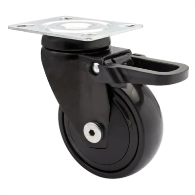 Imagen de WAGNER design yourself 01237701 giratoria transporte/Rueda para muebles con freno, placa atornillada, Negro, (Ø) 75 mm