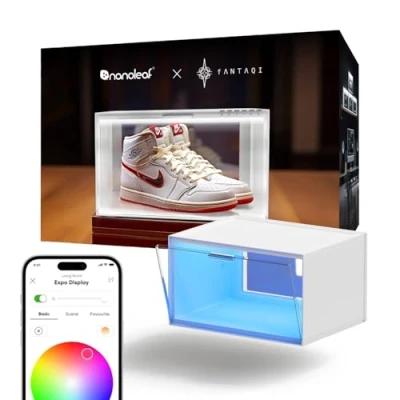 Imagen de Nanoleaf Vitrina de Exposición LED Inteligente (Paquete Expansión 1), Cierre Magnético, Personaliza Colores y Animaciones, Control por App Voz (Alexa Apple Google Home) Requiere Kit Inicial