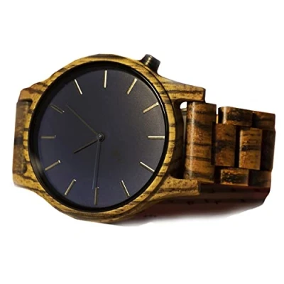 Imagen de Opis UR M1 (Madera de Cebra) Reloj Madera para Hombre/Reloj Pulsera Madera/Reloj Vintage Hombre