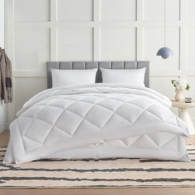 Imagen de WAVVE Edredón Relleno Nórdico Cama 150 4 Estaciones Bedding Reversible Doble 150+300 gr/m² de 240x220 cm Fibra Suave y Antiacaro, Caliente Cómodo Blanco