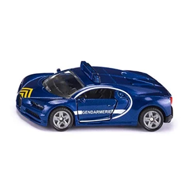 Imagen de siku 1541, Coche de policía Bugatti Chiron, Azul, Metal/Plástico, Ruedas goma, Apertura capó
