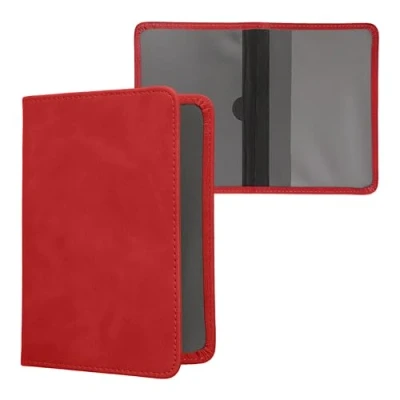 Imagen de kwmobile Funda para Permiso de circulación Coche Cuero sintético con Espacio Tarjetas 9.2 x 13 CM doblado Rojo