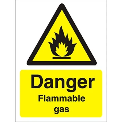 Imagen de Seco Señal de gas inflamable peligro, 300 mm x 400 mm, plástico semirrígido 1