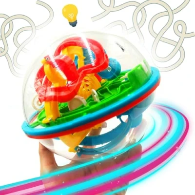 Imagen de Mad Monkey Laberinto de Bolas en 3D con más 100 etapas, Rompecabezas para la Paciencia y destreza, niños Adultos a Partir 6 años