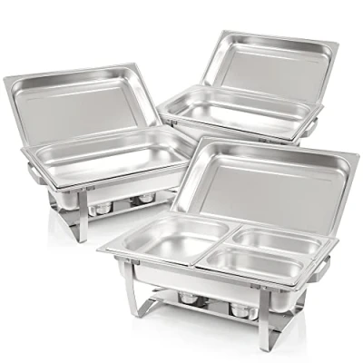 Imagen de Mahlzeit Calentador de Alimentos Acero Inoxidable Montpellier 21 Piezas Chafing Dish Bandejas Extraíbles Calientaplatos Bufé para Restaurante, Fiestas, Bodas, Catering