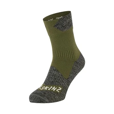 Imagen de SEALSKINZ Bircham Calcetín tobillero impermeable para todas las estaciones, verde oliva/gris piedra, L