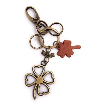 Imagen de H Customs trébol Bronce Metal Llavero Colgante Bolso Encanto