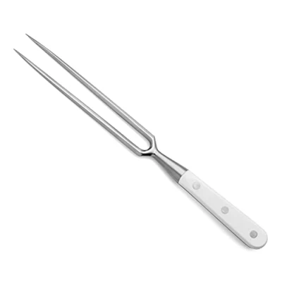 Imagen de Arcos Serie Riviera Blanc Tenedor para Trinchar Hoja de Acero Inoxidable Forjado NITRUM 180 mm Mango Polioximetileno (POM) Color Blanco