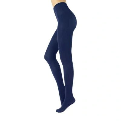 Imagen de CALZITALY Leotardos Para Mujer, Medias De Algodón, 100 Den, Negro, Vino, Verde, Portwine, Navy, Marron, Beige, S, M, L, XL, Calcetería Italiana (S Navy)