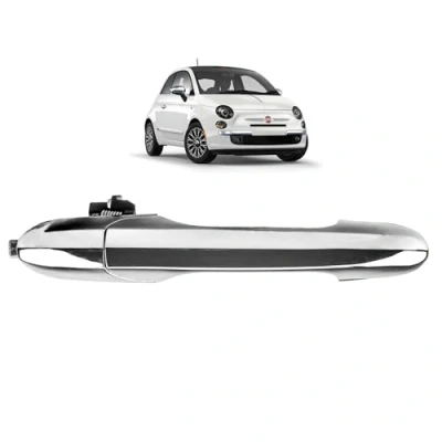 Imagen de STARKIT PERFORMANCE Maneta de puerta exterior compatible para Fiat 500, 500C y Abarth (2007 2022) delantero derecho (lado pasajero) (croma)