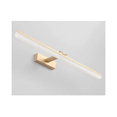 Imagen de Lámpara de pared LED para espejo baño, luz blanca cálida, 180, moderna, 3000 K, color dorado, 60 cm