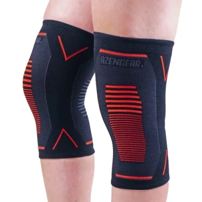 Imagen de aZengear Rodilleras Deportivas (2 unidades) Menisco y Ligamentos de Compresión para dolor articular, artritis, correr, sentadillas (M)