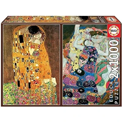 Imagen de Puzzle Educa El Beso + La Virgen, Gustav Klimt 2x1000 Piezas