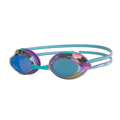 Imagen de Zoggs Racer Titanium Swimming Goggles, Unisex Adult, Violet/Turquoise/Mirrored Blue