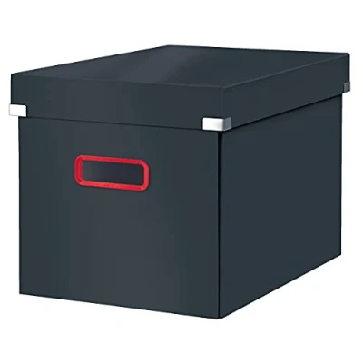 Imagen de Leitz, Caja de Almacenaje Grande Click and Store con Tapa, Cartón Duro Primera Calidad para tu Hogar y Oficina, Gama Cosy, Gris Terciopelo, 53470089,