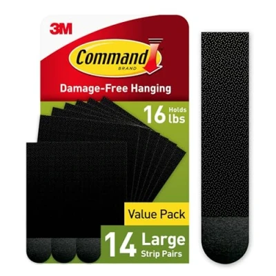 Imagen de Command Picture Hanging Strips, Large, Black, 14 Pairs