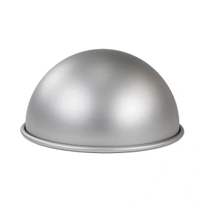 Imagen de PME BALL084 Sartén de Bolas Aluminio/hemisferio, 8 x 4 Pulgadas Molde para Tartas anodizado, Plateado