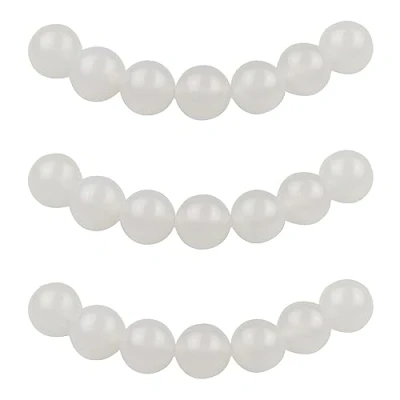 Imagen de MJDCB 8mm 43 piezas Cuentas de Piedra Ágata Blanca Redondas Sueltas Piedras Semipreciosas Naturales para Hacer Joyas Pulseras Collares