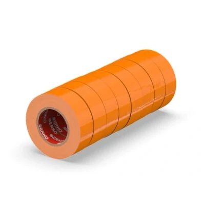 Imagen de ERKO Cinta aislante 19mm x 20m naranja 8 piezas, adhesiva para instalaciones eléctricas PVC, aislar y reparar cables eléctricos, extrafuerte, agrupar