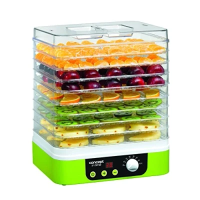 Imagen de Concept Electrodomésticos SO1060 Deshidratador de Alimentos, Temporizador, con 9 bandejas rectangulares, Temperatura Ajustable 35 70 Grados, 1200 W, 46 Decibelios, Plástico, Verde y Blanco
