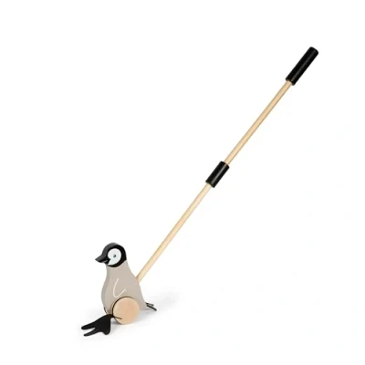 Imagen de small foot Pingüino para Empujar, Madera, Ayuda Aprender a Andar, niños Partir de 18 Meses, 12494, Colores