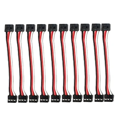 Imagen de Boladge 10 Piezas 10CM Macho a 3 Pines Conector JR Cable de Extensión Servo para RC Quadcopter