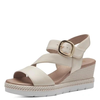 Imagen de Jana Softline 8 28370 42 400 Beige Wedge Plateau Sandale Komfortable Mehrweite Alltagsschuh Festlich Elegant, Sandalias con cuña Mujer, 38 EU Ancho