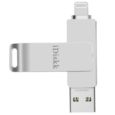 Imagen de iDiskk de 128 GB Pendrive para iPhone, Unidad USB Lightning iPhone con certificación MFi, Memoria Externa Photo Stick iPad Mac y PC