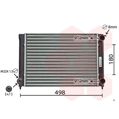 Imagen de VAN WEZEL 58002040 Radiador, refrigeración del motor Aluminio 430 305 35 *** IR PLUS con accesorios Aletas unidas mecánicamente