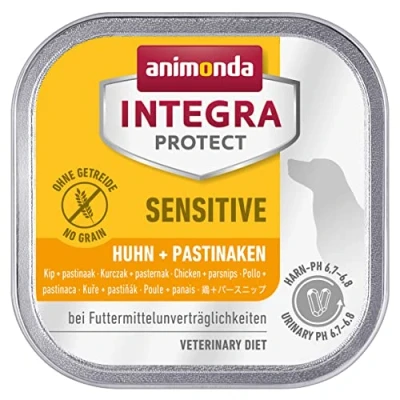 Imagen de animonda Integra Protect Comida para Perros sensibles dietas, húmeda alérgicos a los piensos, Pollo y chiinake, 11 x 150 g