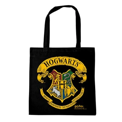 Imagen de Logoshirt Harry Potter Hogwarts Logo Sac de courses Cabas réutilisables negro Diseño original con licencia