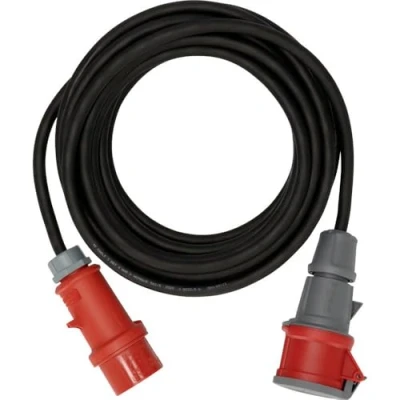 Imagen de Brennenstuhl Professional Cable alargador CEE con inversor de Fase IP44 (10m, H07RN F 5G2,5, 5 Polos y Acoplamiento, para Uso en Exteriores IP44, Made in Germany) Negro