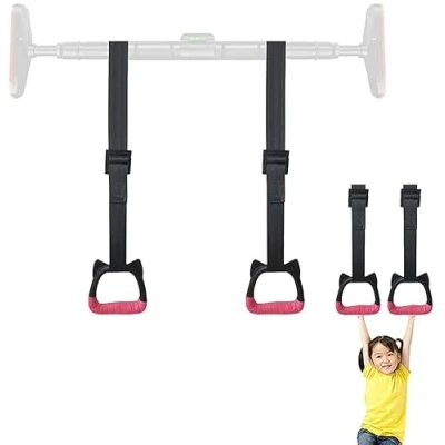 Imagen de anillos de gimnasia para barras niños, colgantes ejercicio con correas, fitness profesionales, tracción, barra trapecio, antideslizantes, 200 kg