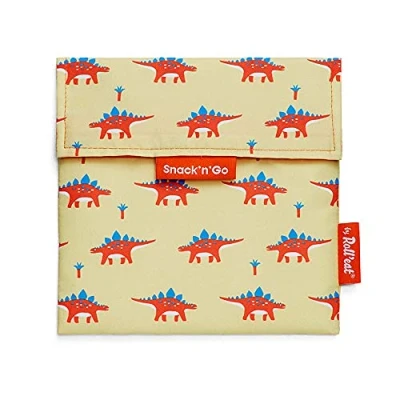 Imagen de Roll&#039;eat ® Porta Sandwich Reutilizable, Bolsa Ecológica sin BPA, Bocadillo de Color Dino Snack&#039;n&#039;Go Animals