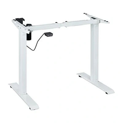 Imagen de Relaxdays Patas de Mesa Altura Regulable, Eléctricas, Extensibles, 71 121 cm, Marco Escritorio, Acero, Blanco, x 86 65 cm
