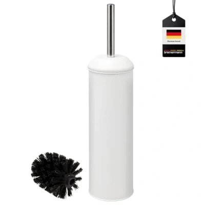 Imagen de bremermann Escobillero para inodoro Rialto, acero inoxidable/metal (blanco)