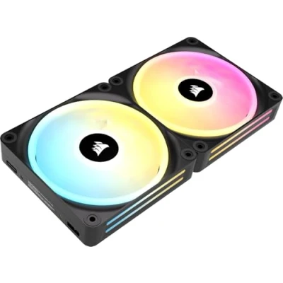 Imagen de Corsair iCUE Link QX140 RGB 140mm de Cúpula Magnética Ventiladores Doble Kit Inicio con Concentrador Sistema Negro